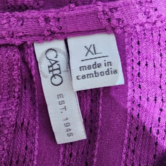 Cato Pink Puff Sleeve Top Womens Size Extra Large XL - Picture 3 of 4